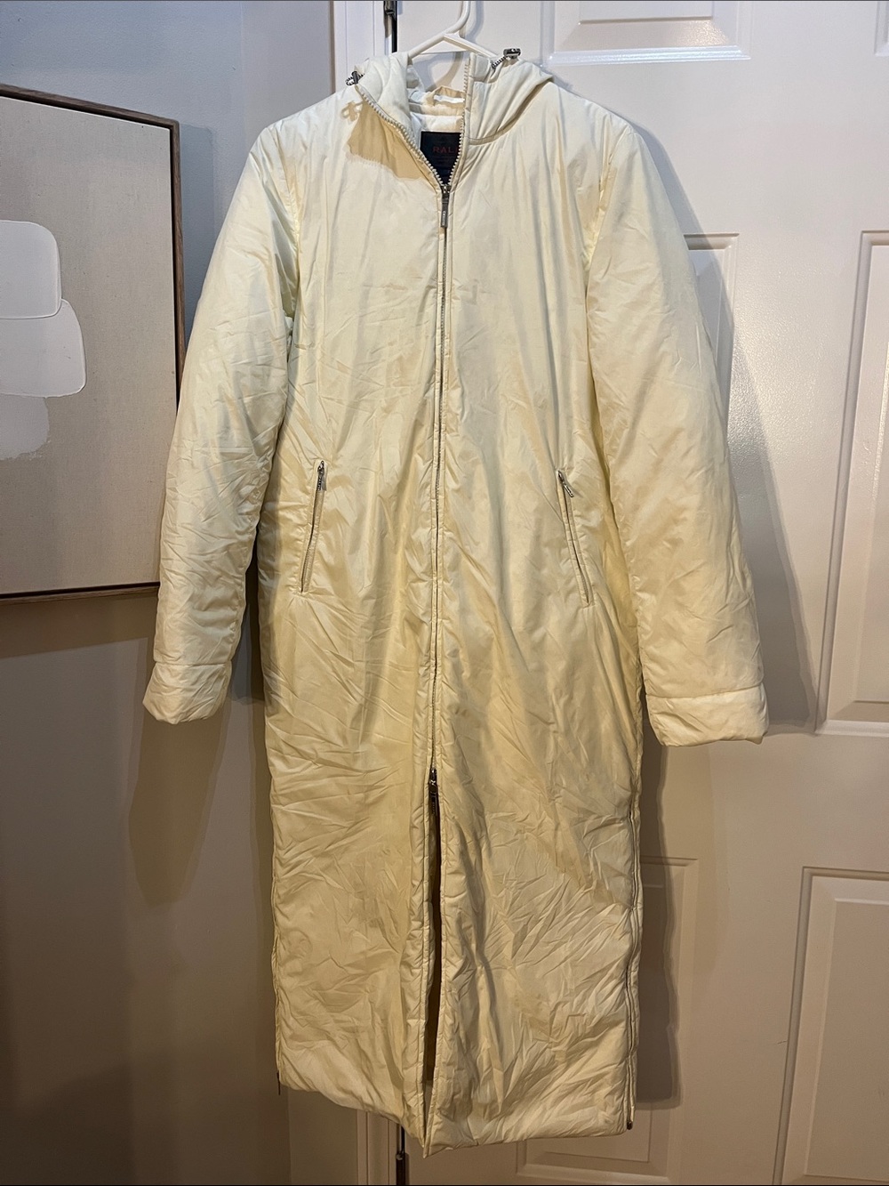 Ralph Lauren Cream Long Hooded dow DOWN Puffer Coat